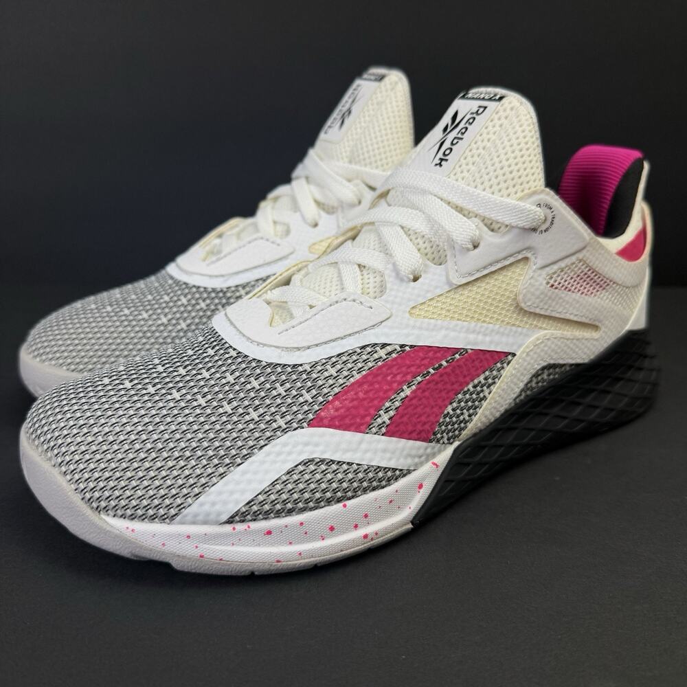 Reebok Nano X Women’s 7 White Black Proud Pink Training Workout Shoes